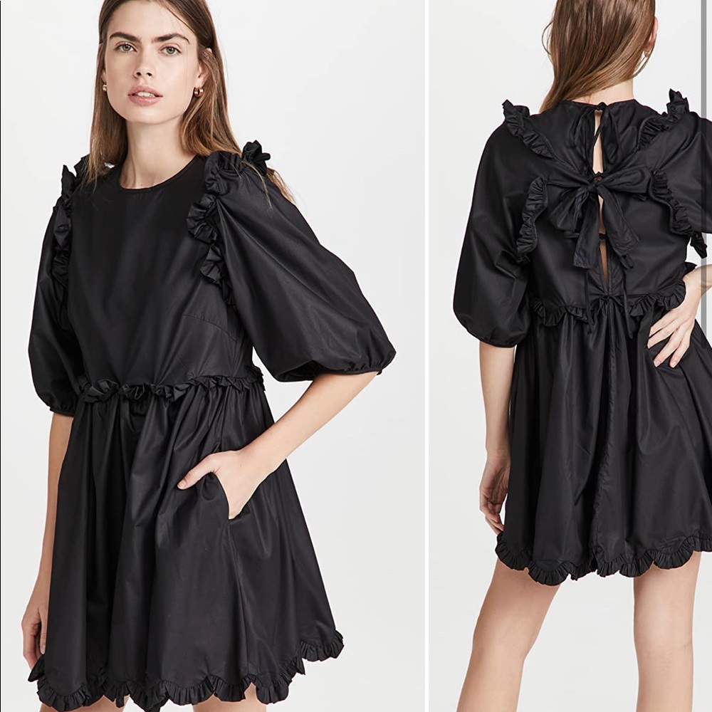En Saison Poplin Scallop Mini Dress XS NWOT